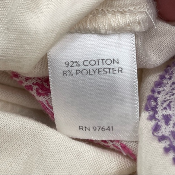 J. Jill Large Oversized Split Neck Cotton Blouse Top Puff Sleeves Lightweight - Picture 15 of 16